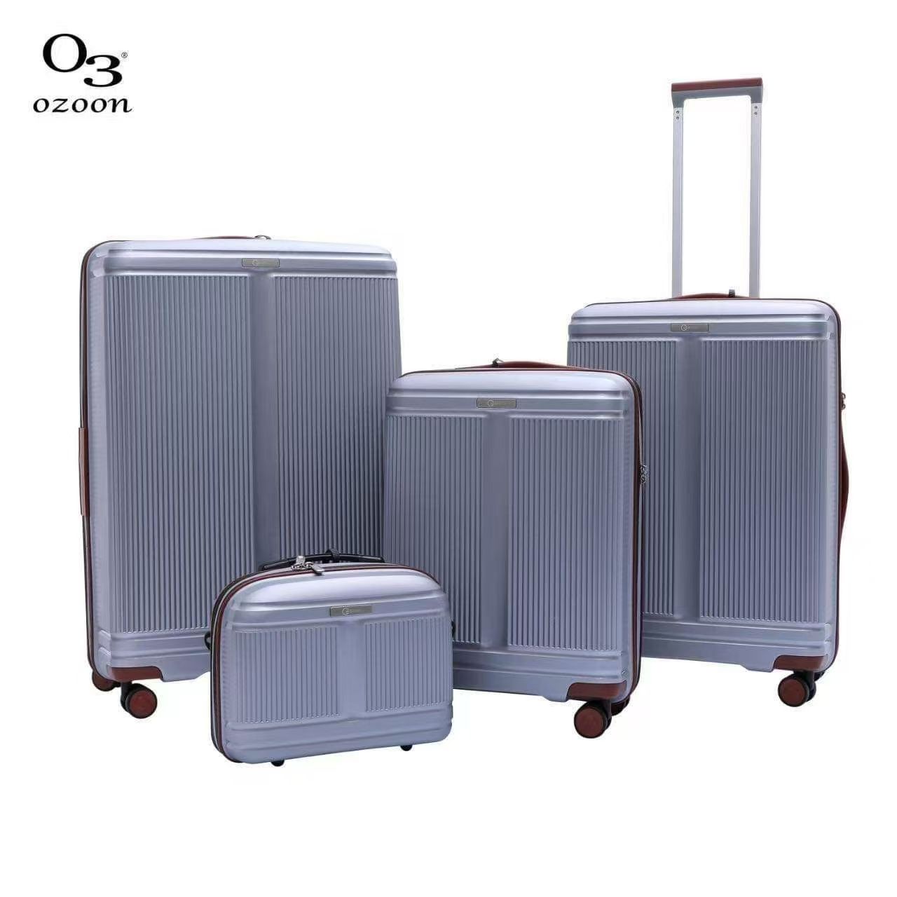 Four-piece gray O3 suitcase set
